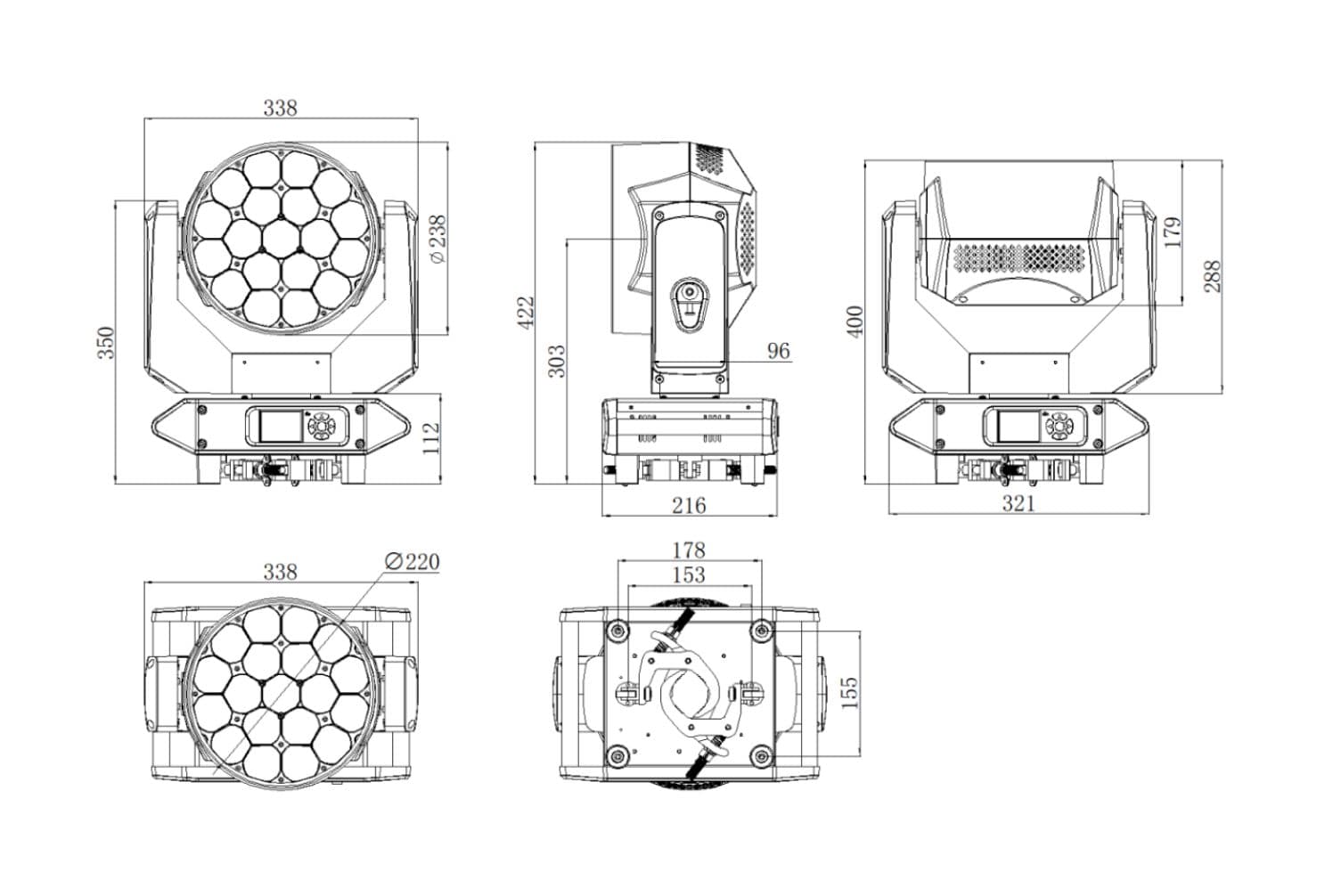 LED Moving Wash Light LiGHT SKY TX1920 ZOOM 4